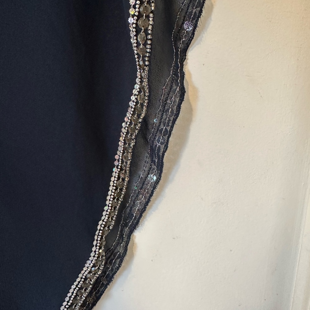 Adrianna Papell Navy and Gold Embellished Evening Top - Picture 4 of 5